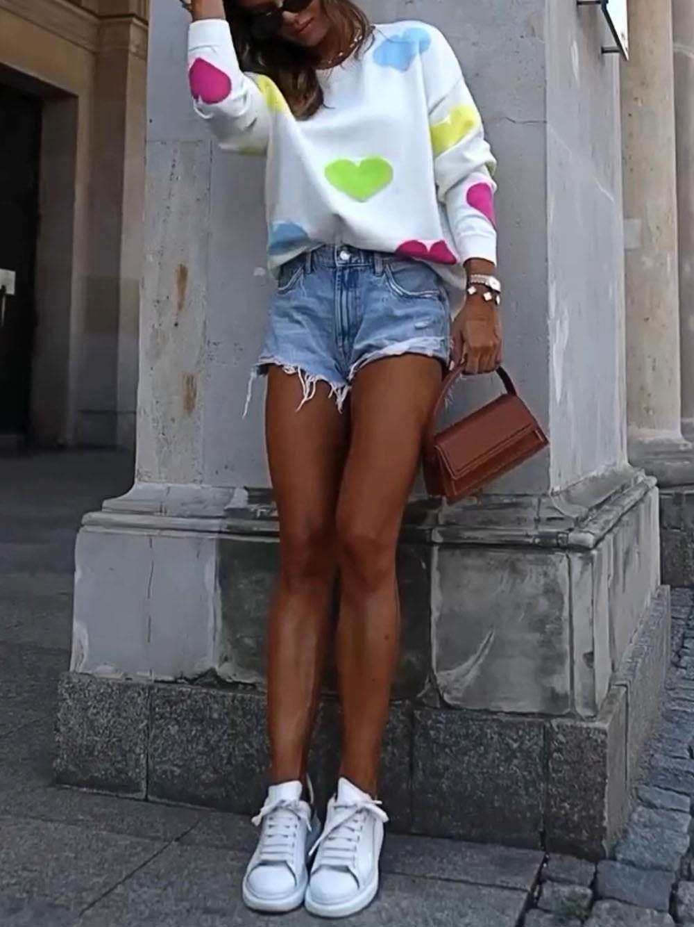Women's Round Neck Love Sweater