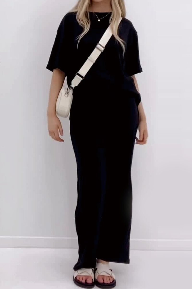 Women's Solid Ribbed Top and Pants Set